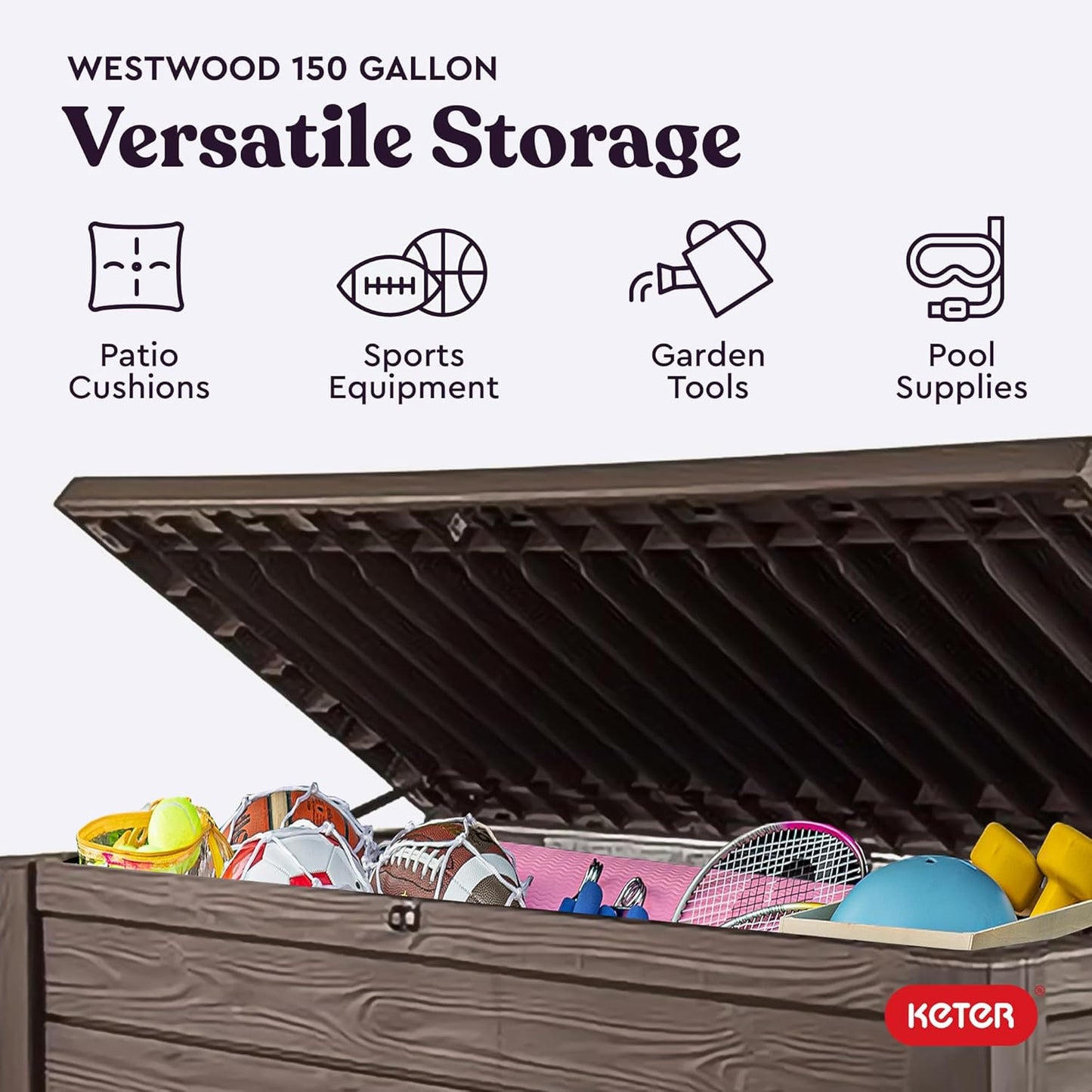 Keter Westwood 150 Gallon Deck Box Organizer
