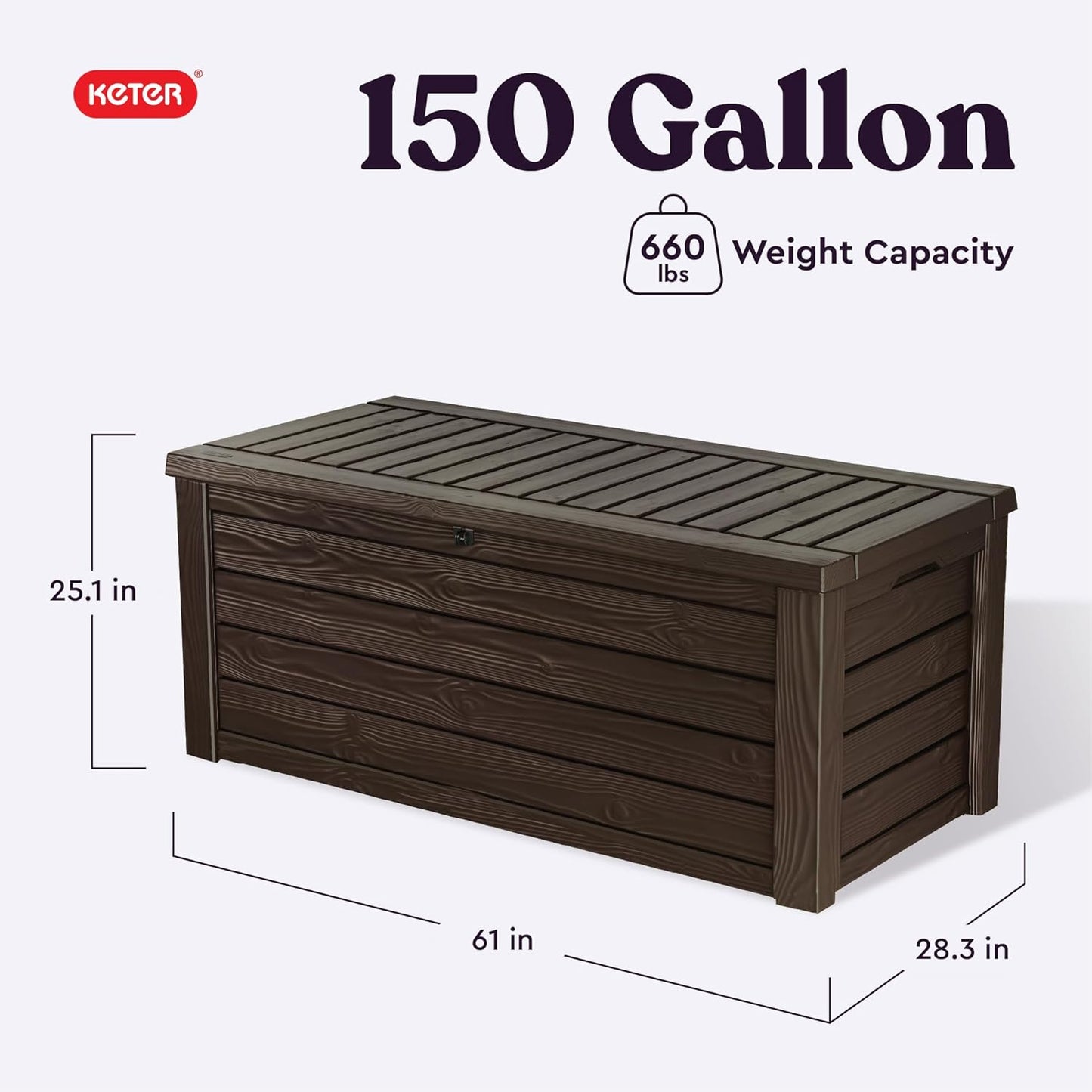 Keter Westwood 150 Gallon Deck Box Organizer
